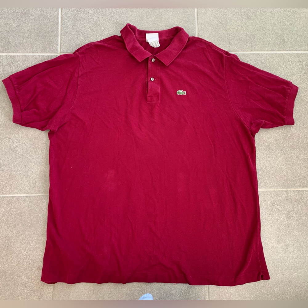 Lacoste Sport Burgundy Short Sleeve Men's Casual Polo Shirt Sz 3XL